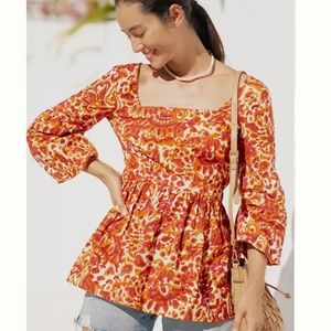 NWOT Love The Label Floral Tie-Back Blouse L